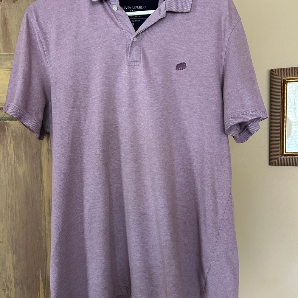 Banana Republic Men's Lavender Polo Shirt
